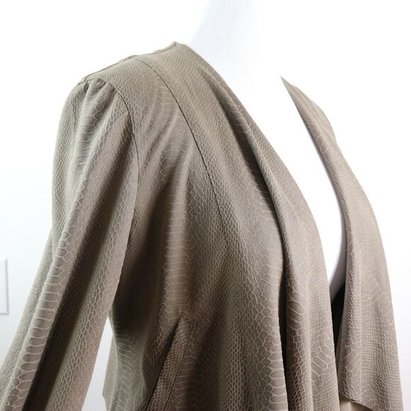 Blank NYC Size L Draped Moto Lightweight Jacket Snake Print Brown - Picture 6 of 10